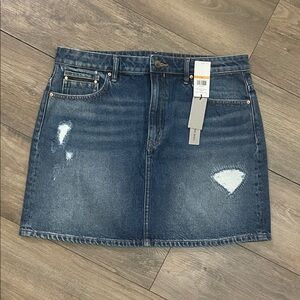 Calvin Klein Jeans Distressed Blue Mini Skirt